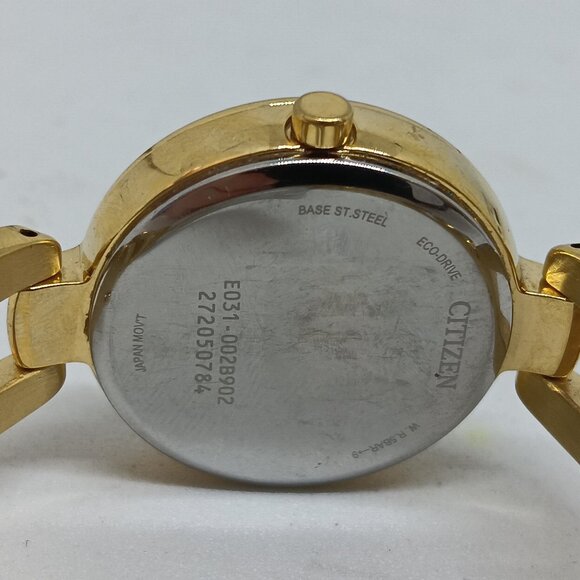 Citizen Eco-Drive EM1032-58E Women's 28mm Gold S/Steel Crystal Accent Watch - Picture 8 of 11